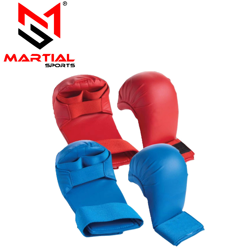 Martial Sports Top-Quailty WKF Karate Punch Mitts for Karate/Taekwondo, Red/Blue