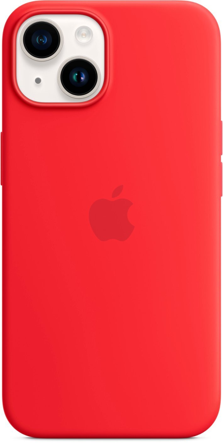Apple iPhone 14 Silicone Case with MagSafe (PRODUCT)RED Slim Stylish Design New
