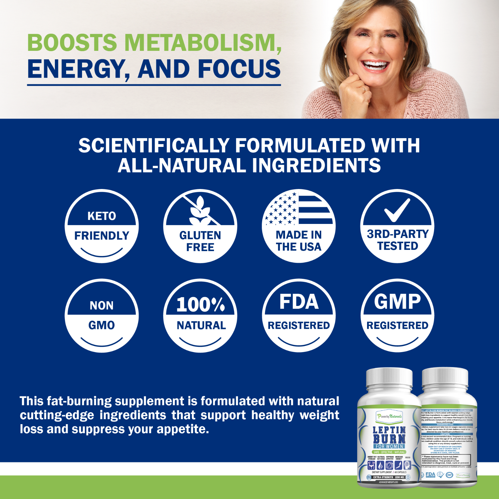 Leptin Burn for Women Diet Pills - Weight Loss, FAT BURNER, Appetite Suppressant