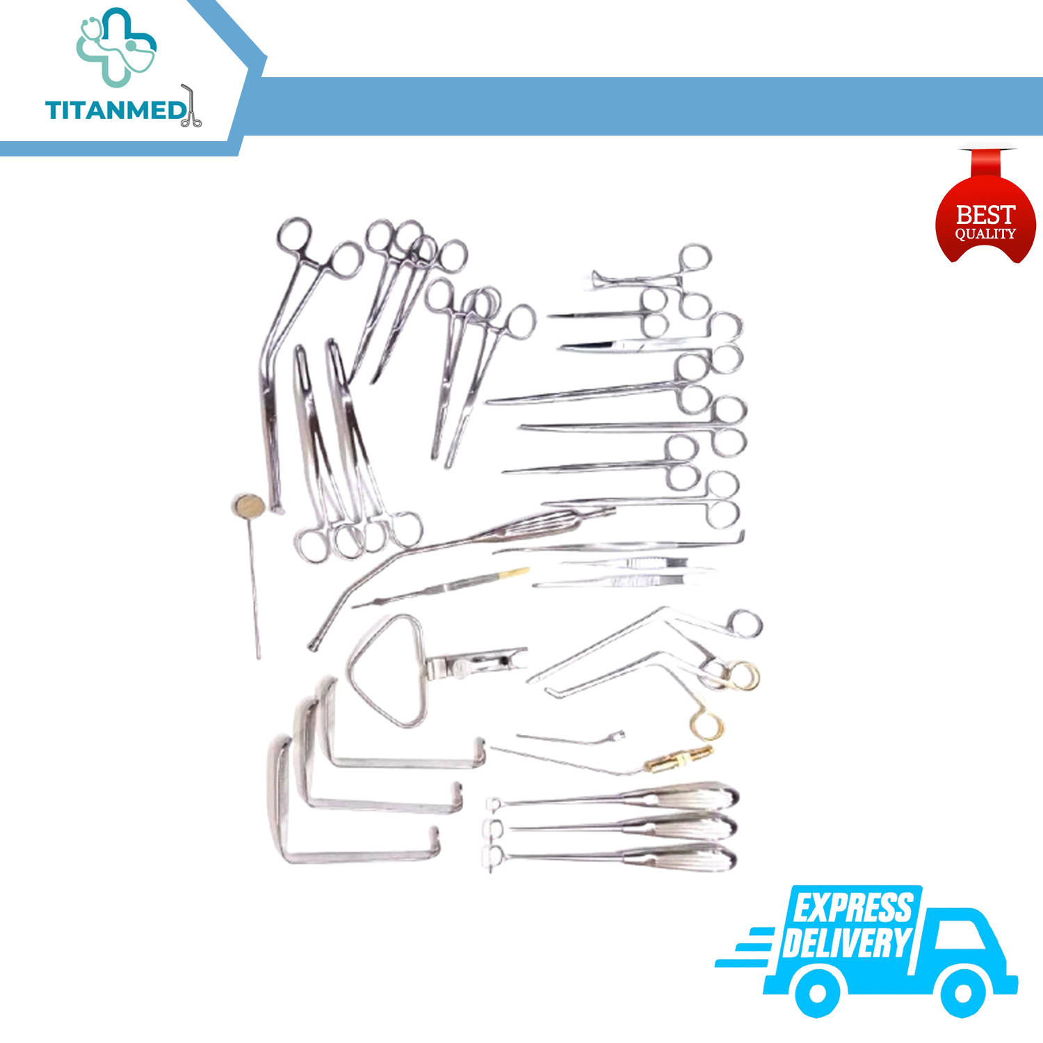 Tonsil & Adenoids Set of 30 Pcs Tray Surgical Instruments German Grade Tools