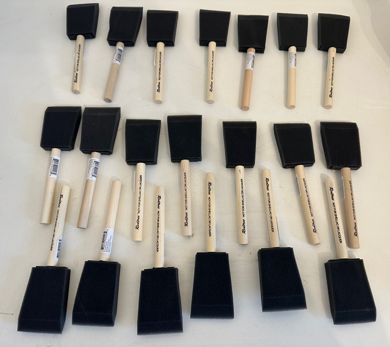 20 Pack 2" Foam Chip Paint Brush Set for Paint Stains Varnishes Glues Auto Art