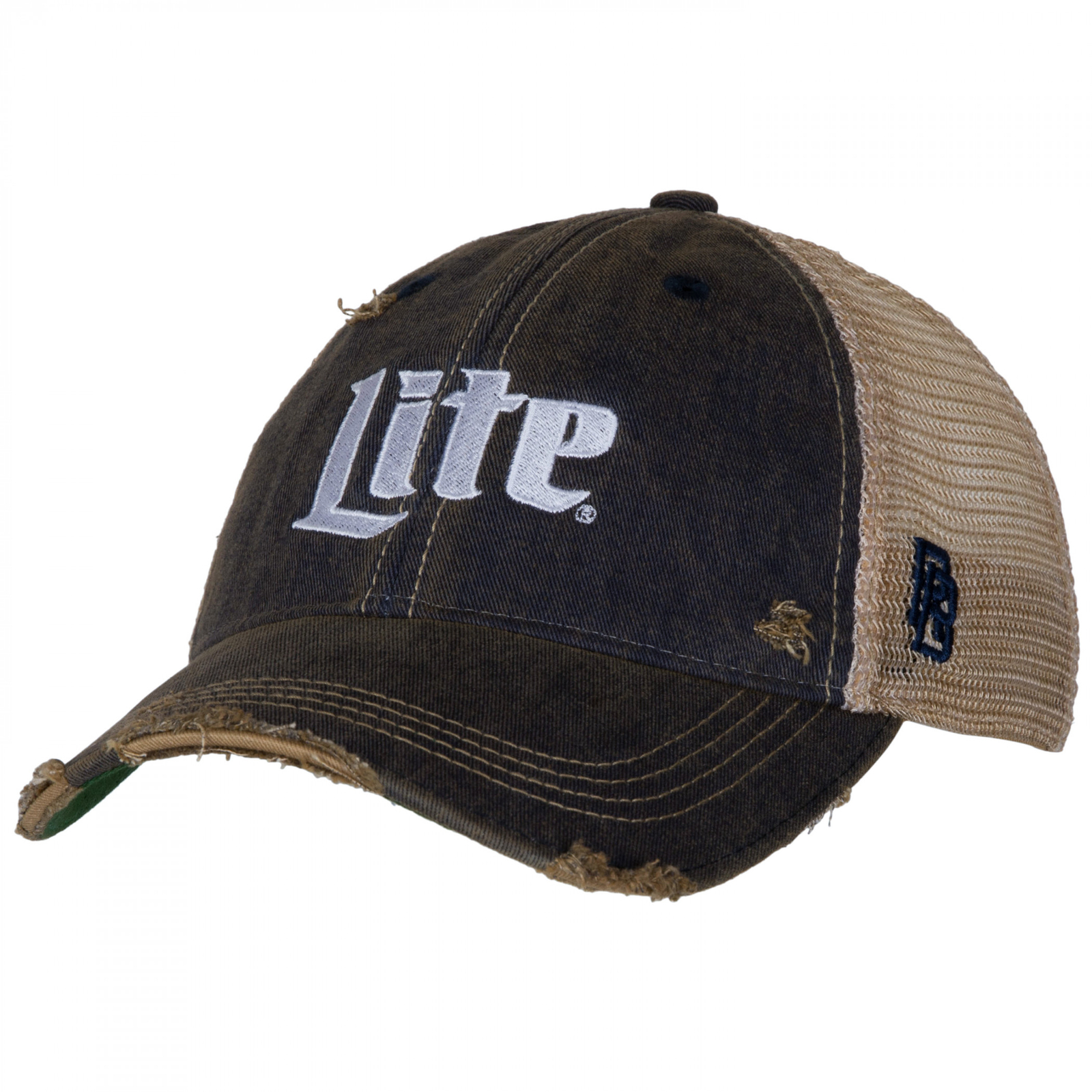 Miller Lite Logo Patch Distressed Adjustable Hat Multi-Color