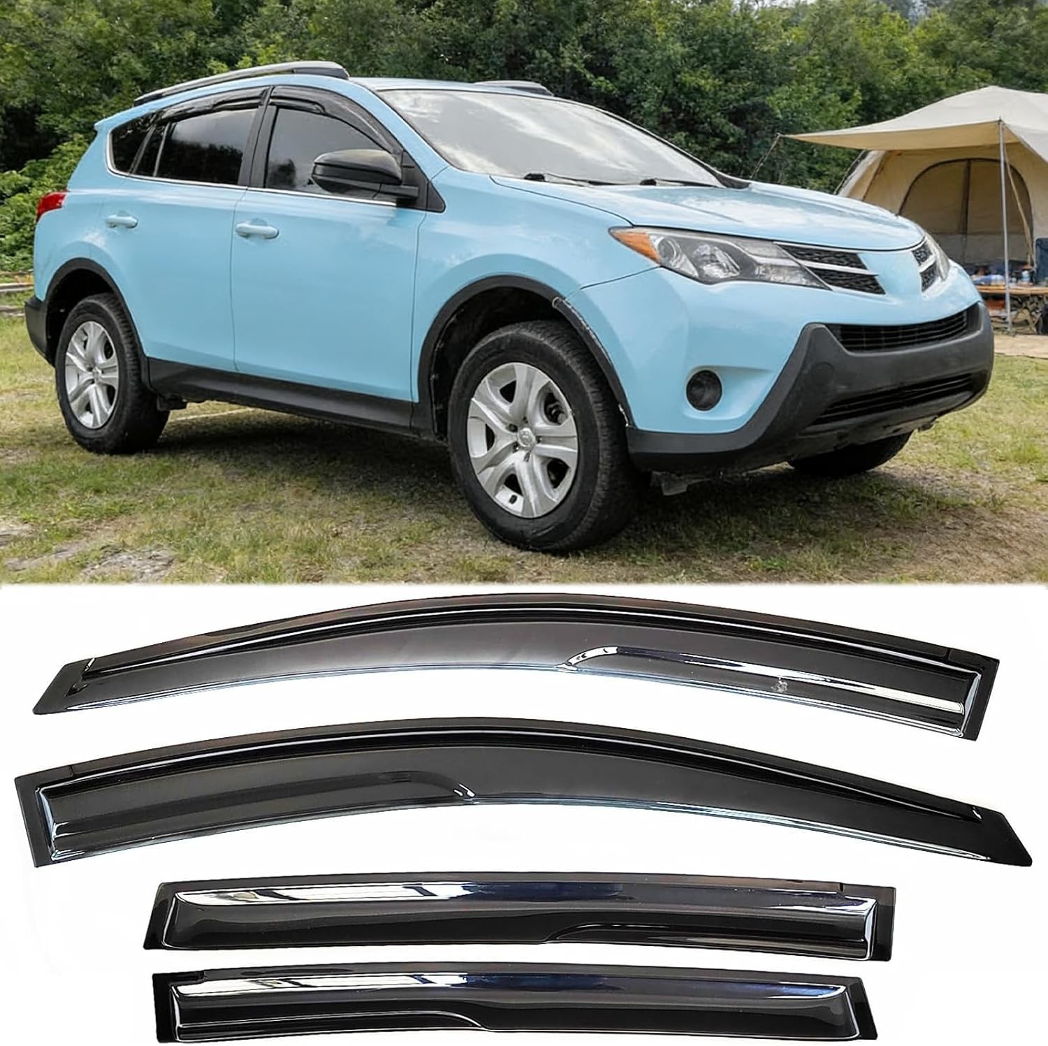 Window Visors Rain Guards Deflectors Compatible with 2013-2018 Toyota Rav4,Si