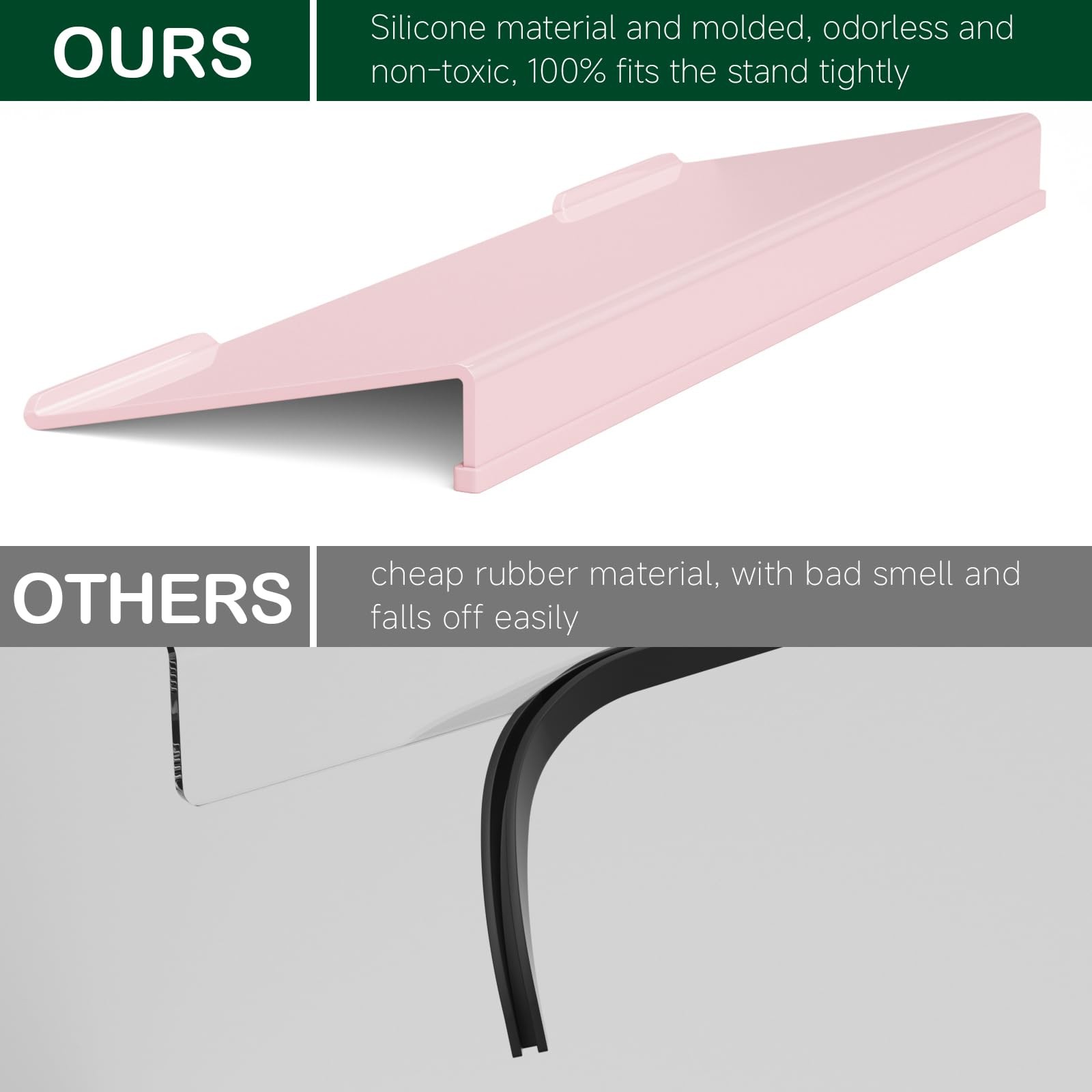 Light Pink Acrylic Keyboard Stand, Ergonomic, Riser, Anti-Slip, Desktop, Tray