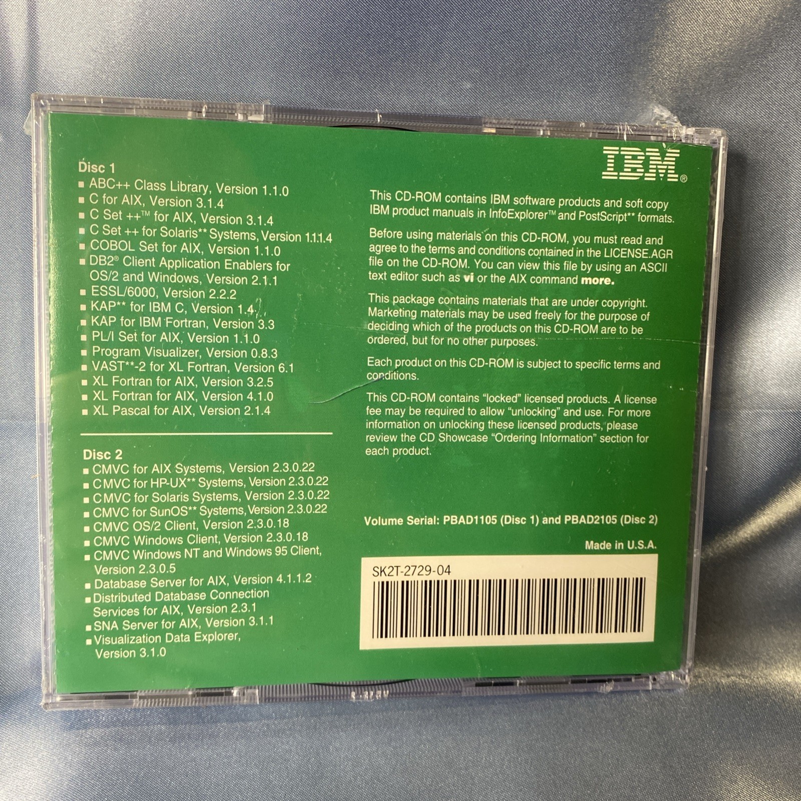 (Sealed) IBM AIX Version 4 Software Development Solutions USA CD-ROM + VisualAge