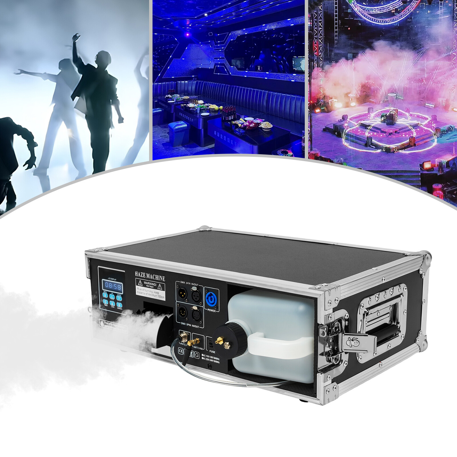 1500W Stage Mist Haze Machine 3.5L w/ Flight Case Package DJ Stage Effect Hazer