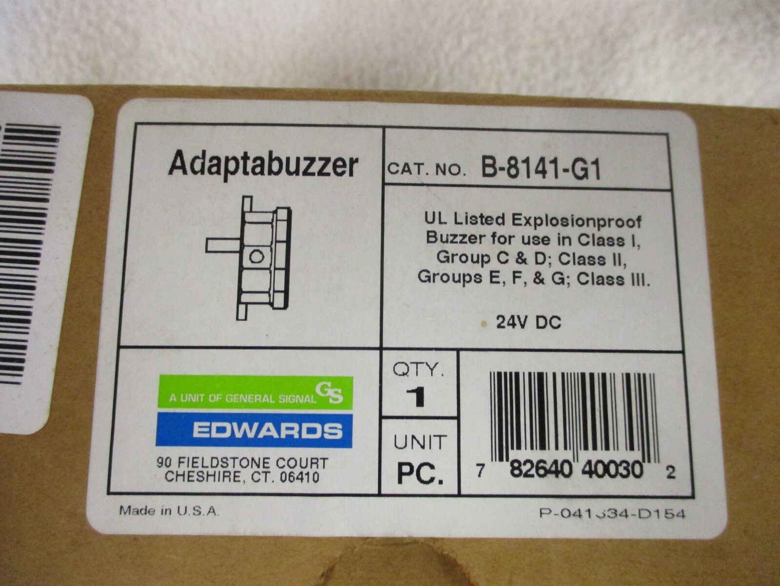 NIB Edwards Signaling ADAPTABUZZER 24VDC Heavy Duty Buzzer    B-8141-G1