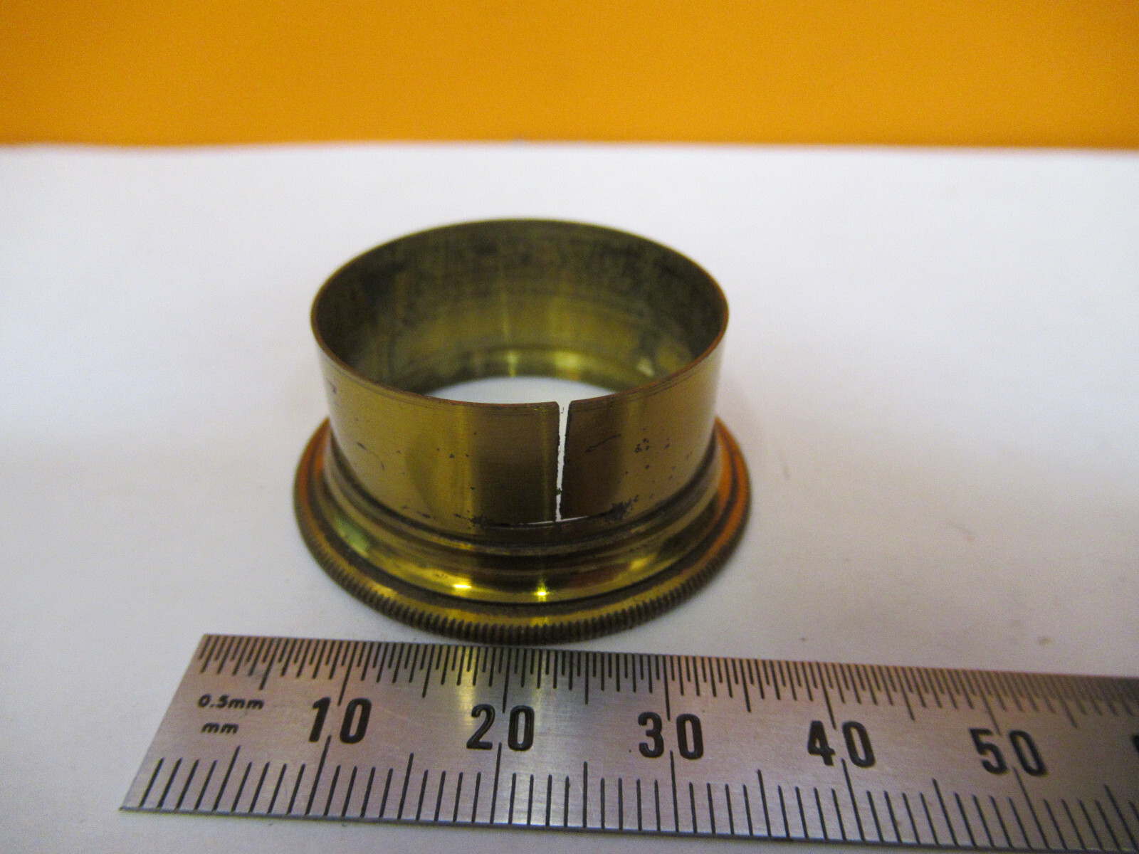 ANTIQUE COLLAR EYEPIECE ADAPTER BRASS SWIFT UK MICROSCOPE PART AS PIC 47-FD-08