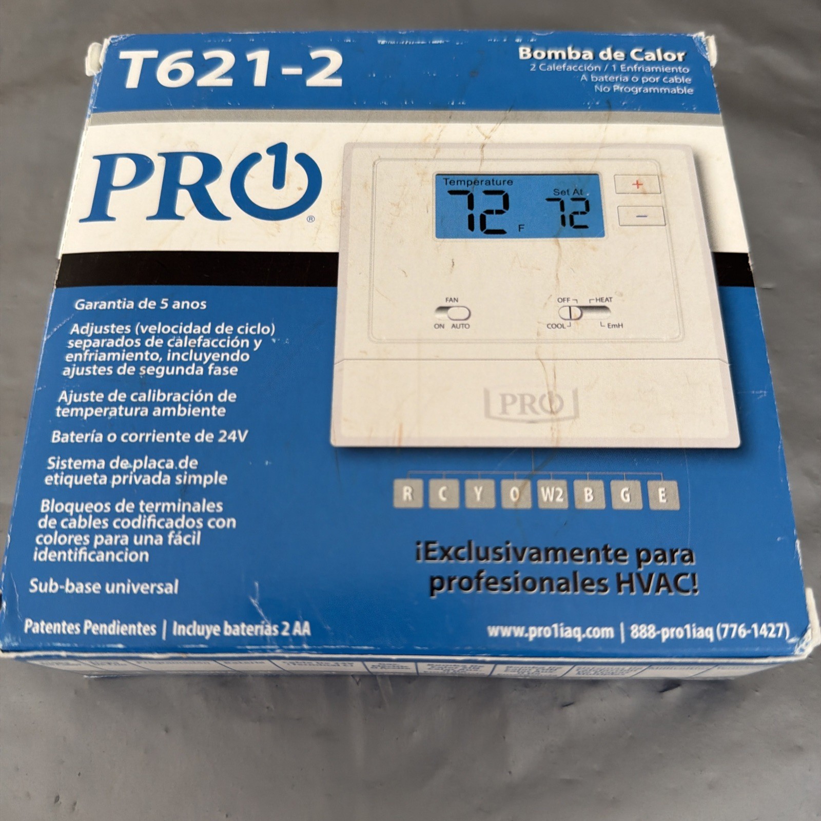 Pro1 IAQ T621-2 Multi-Stage Non-Programmable Thermostat.New/Open Box