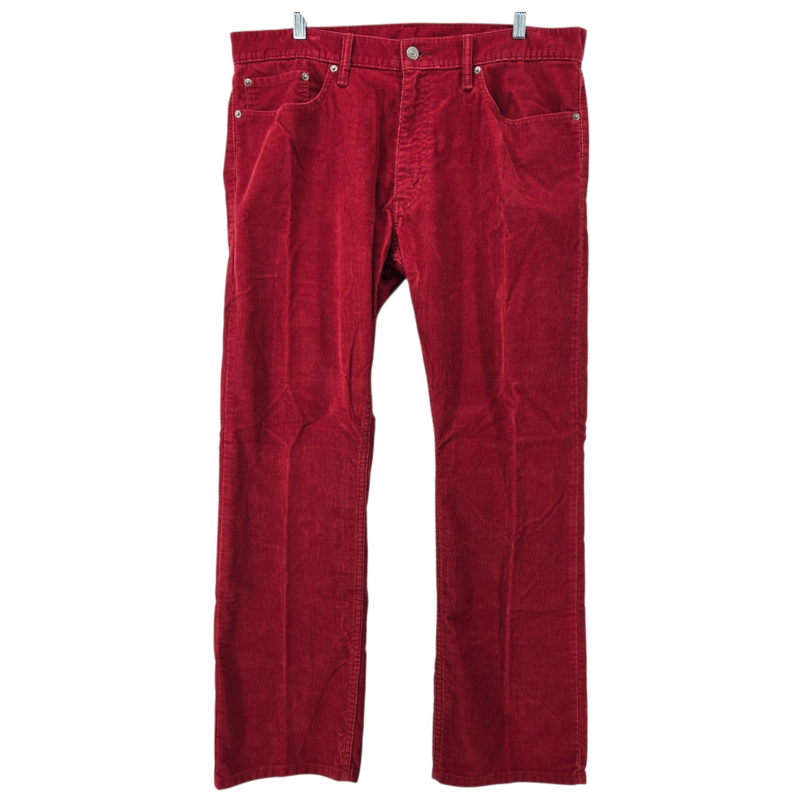 Levi's 514 Jeans Mens 38x30 Red Corduroy Slim Fit Straight Leg  Grunge Hipster