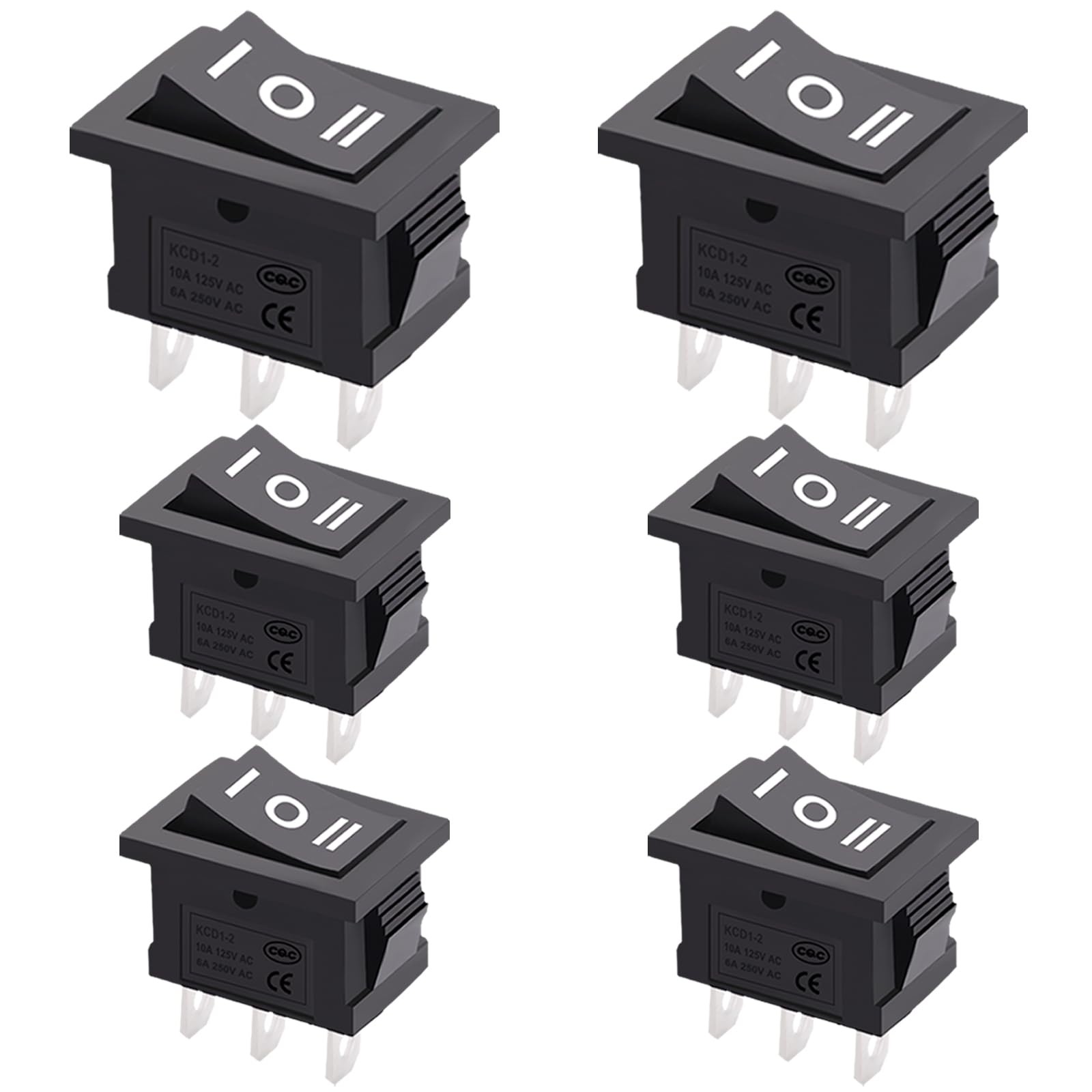 6Pcs 12V Rocker Switch On/Off/On 3 Pin 3 Position Car Auto Boat Rocker Toggle...