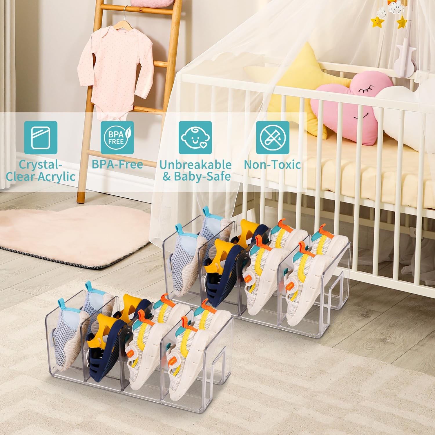 YILEGSYO 5 Pack Drawer Organizer Clothes, Foldable Baby Transparent