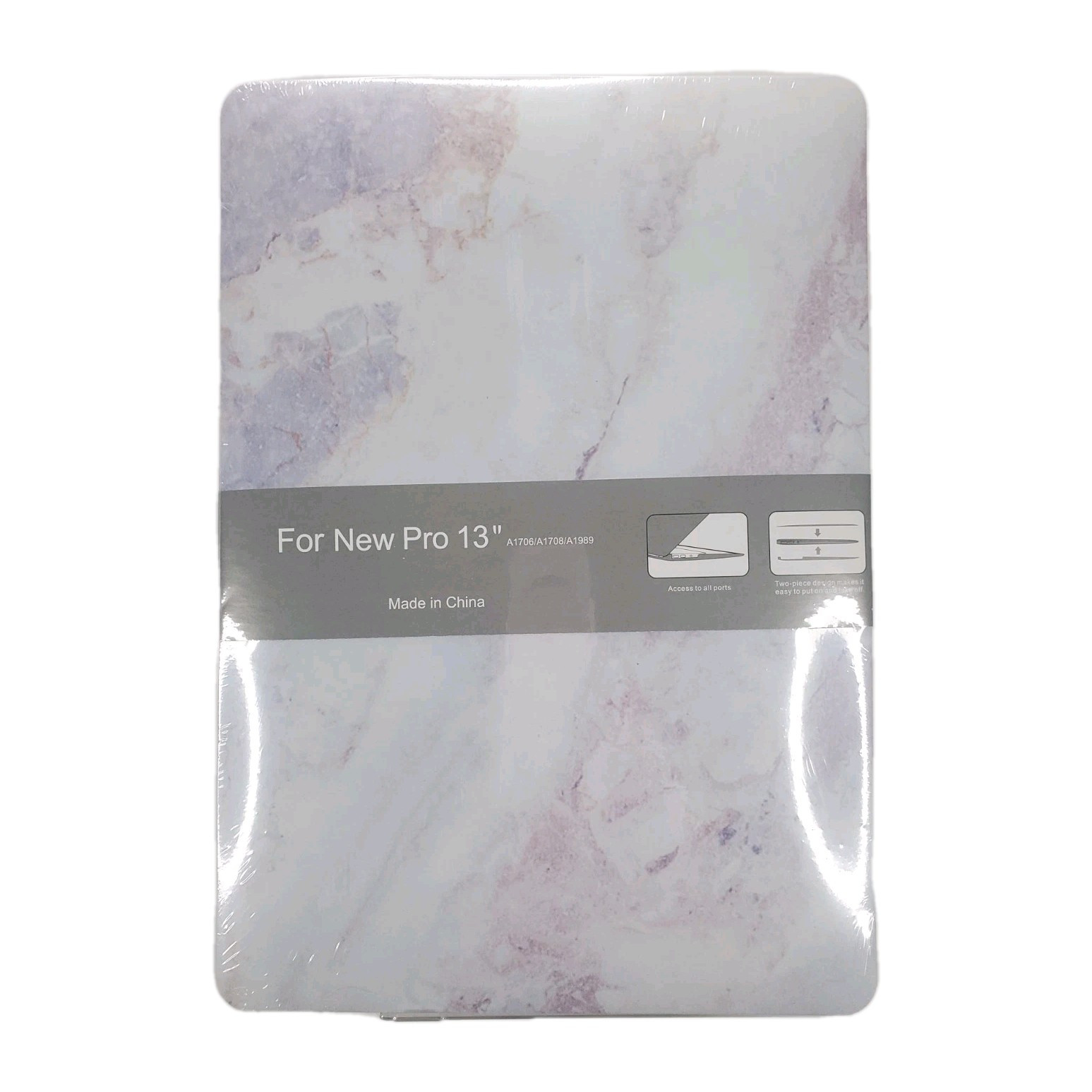 Macbook Pro 13" Plastic Hard Case White And Marble Pastel Design Brand New