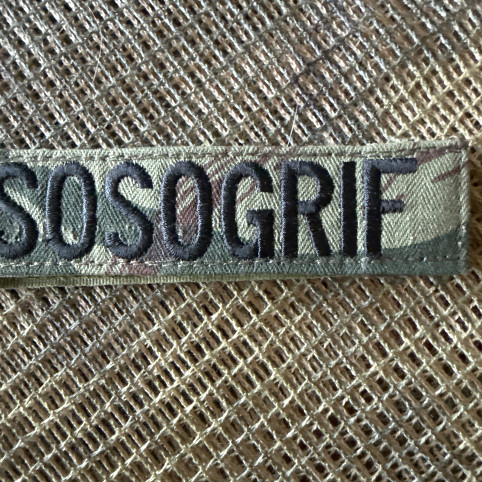 French Foreign Legion JSOSOGRIF CAMO AFGAN WAR BRING-BACK NAME PATCH