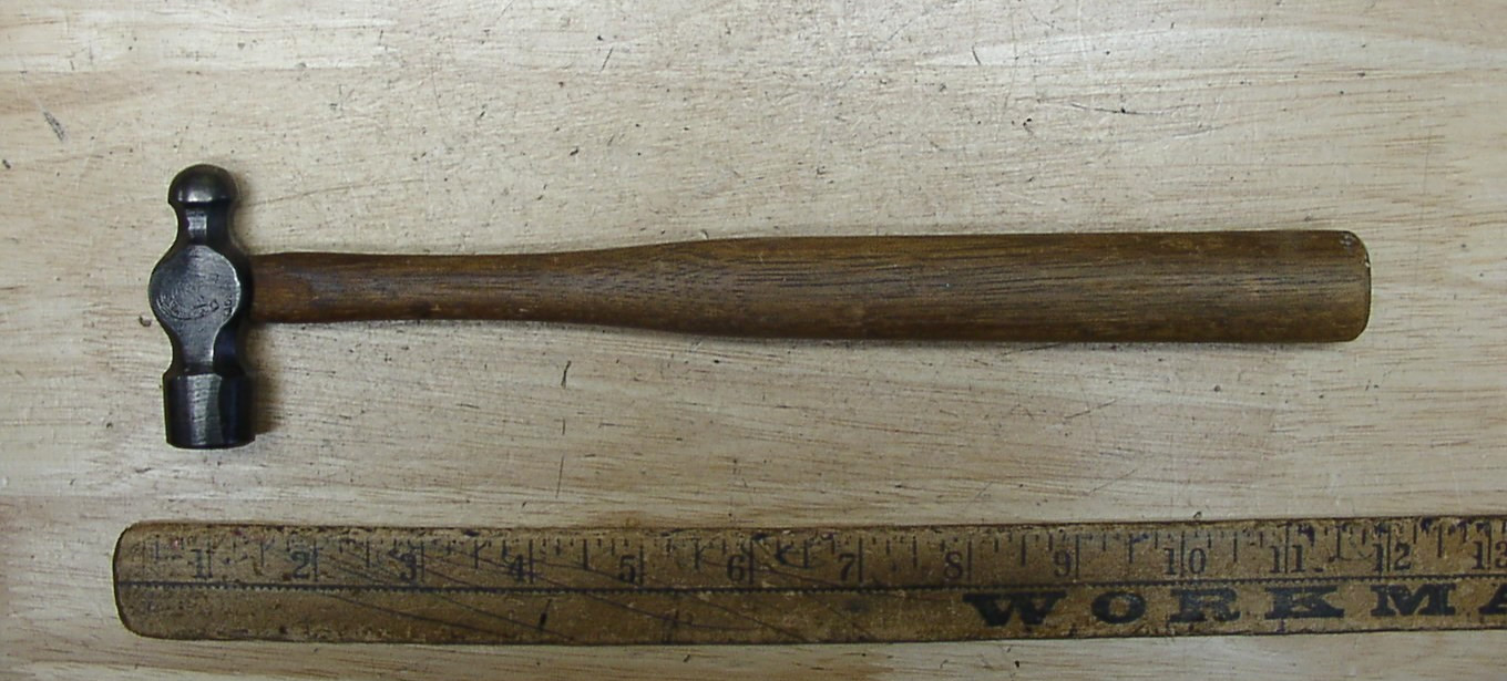 Atha 6.6oz. Ball Peen Hammer,2-5/8" Head, 13/16" Face,Orig. Hndl,110+ Yrs Old,EX