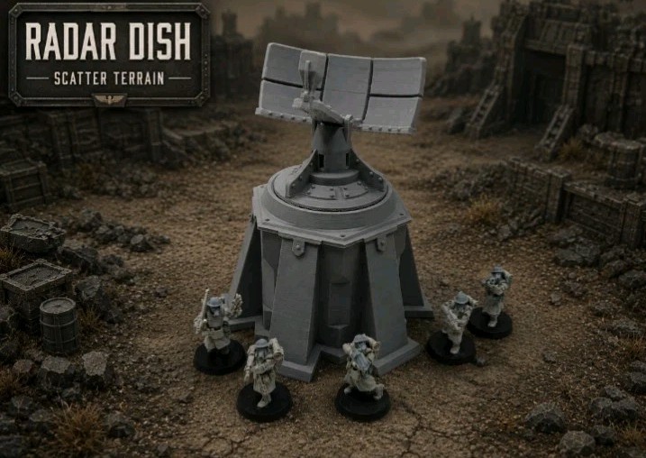 Battlefield Radar Dish -32mm Scale -Sci-fi Scatter -Wargaming -Objective Marker