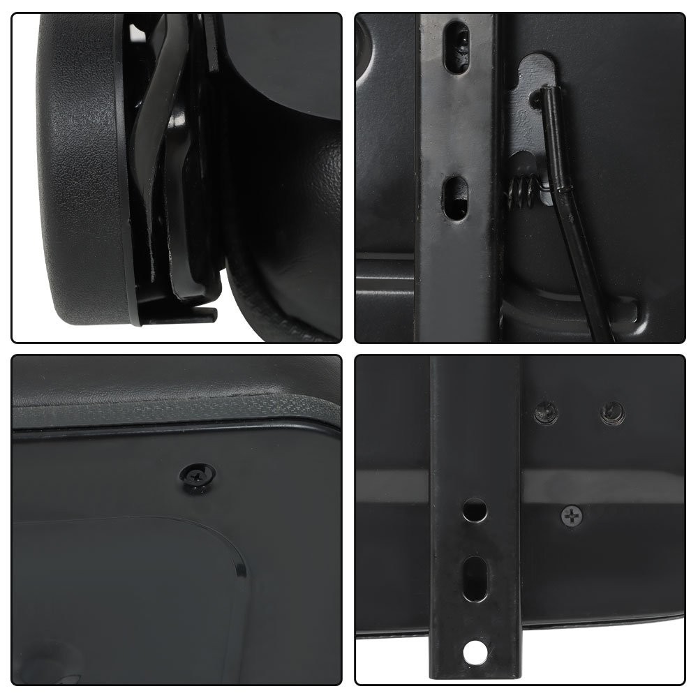 Universal Forklift Seat Fold Down Tractor Seat Adjustable Back & Armrest