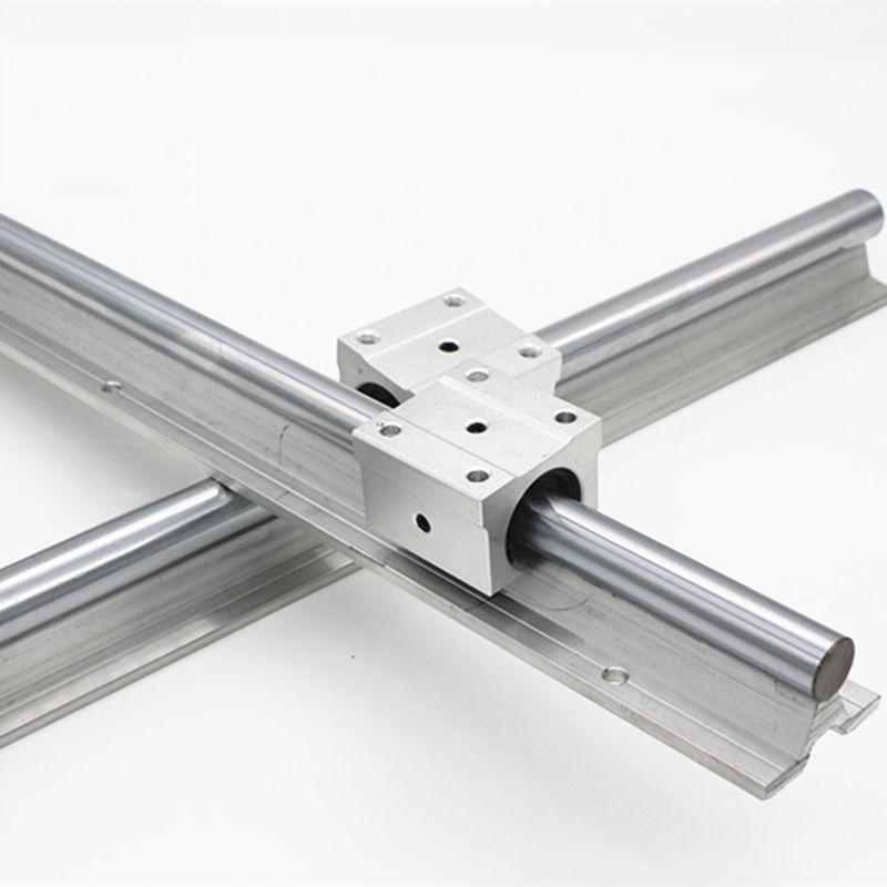2X SBR20 1100mm LINEAR RAIL12MM fully suppoeted SHAFT ROD + 4 SBR20UU Block