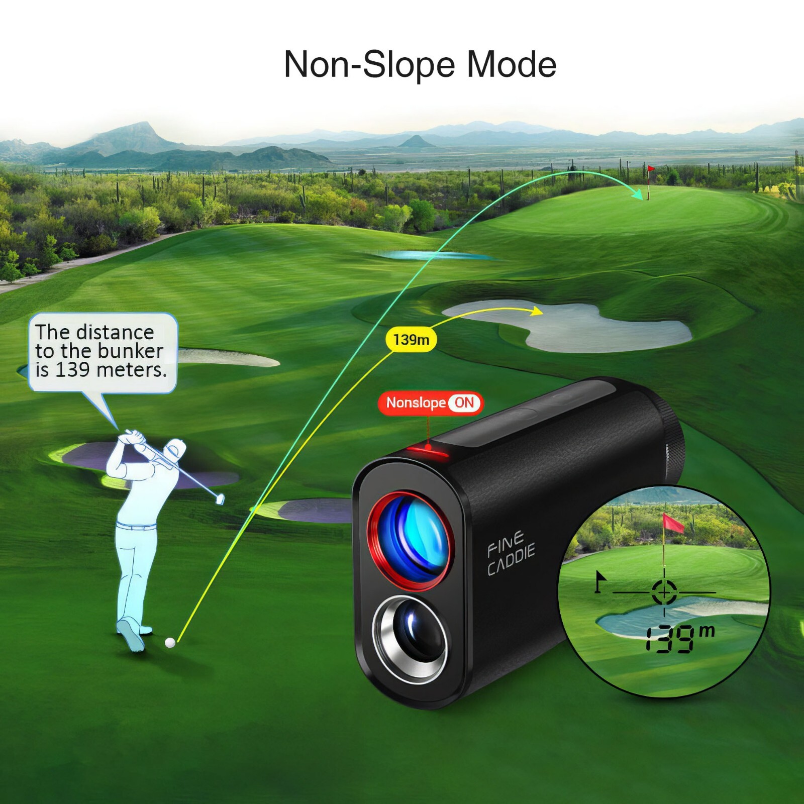 Fine Caddie UPL9 Mini Laser Golf Range Finder 103g Scan Continuous Measuring