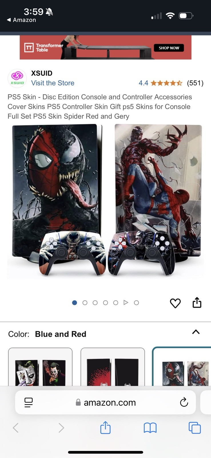 Xsuid P25 Disc Edition Skin. Spider-Man Red/Grey