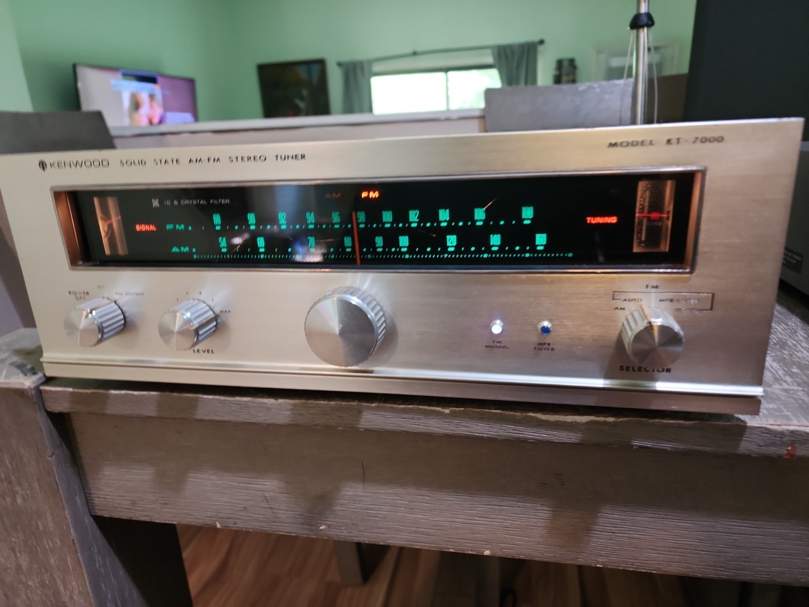KENWOOD KT-7000 Solid State Am-Fm Stereo Tuner- Tested Working