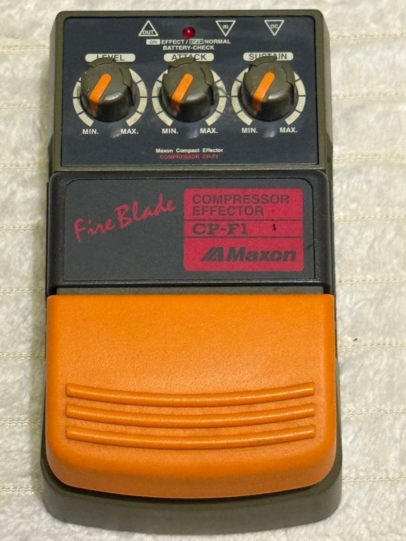 Maxon CP-F1 Compressor Effect Pedal Orange/Black 3 Knobs Used