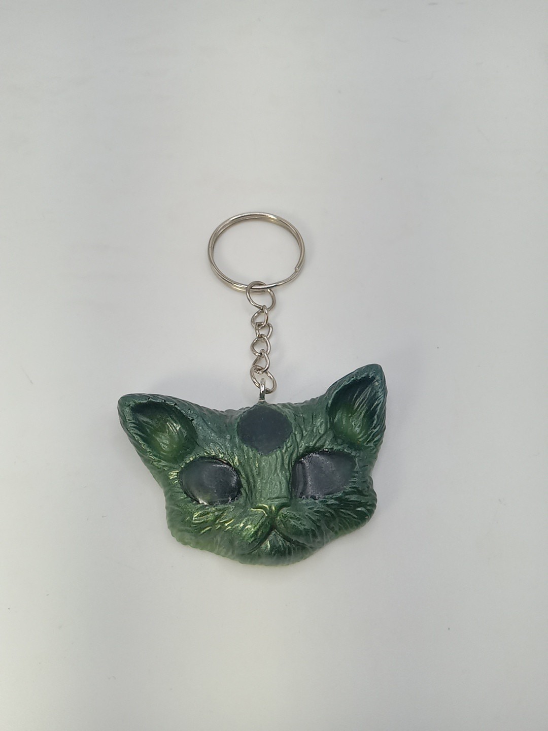 Mystic Third Eye Kitty Cat Keychain, Key Ring, 3 Eyed Cat, Gift, Multi Color