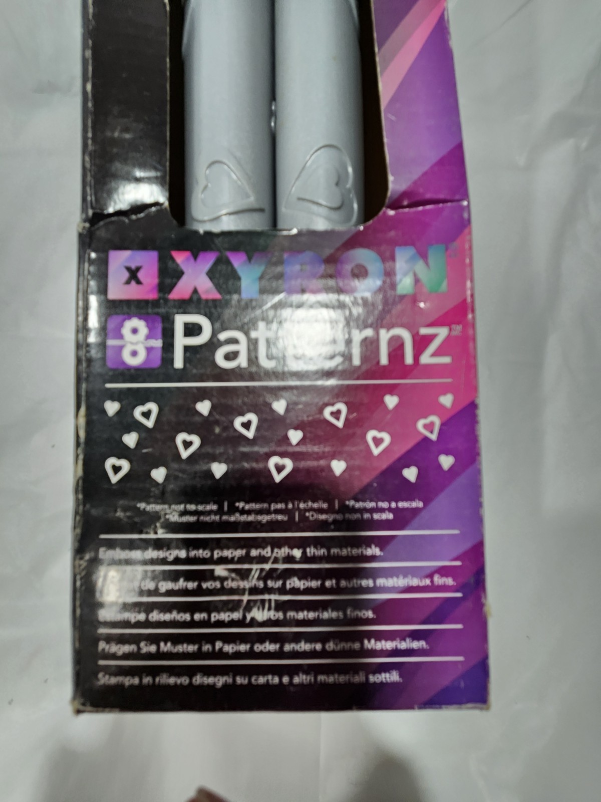 Xyron Patternz 8 Patternz Pattern Application Embossing Tool Hearts Scrapbooking