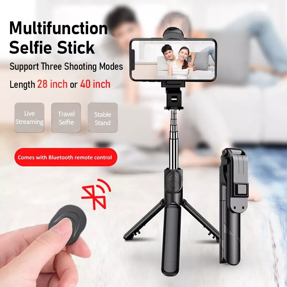 40 '' Bluetooth+tripod retractable phone compact selfie stick