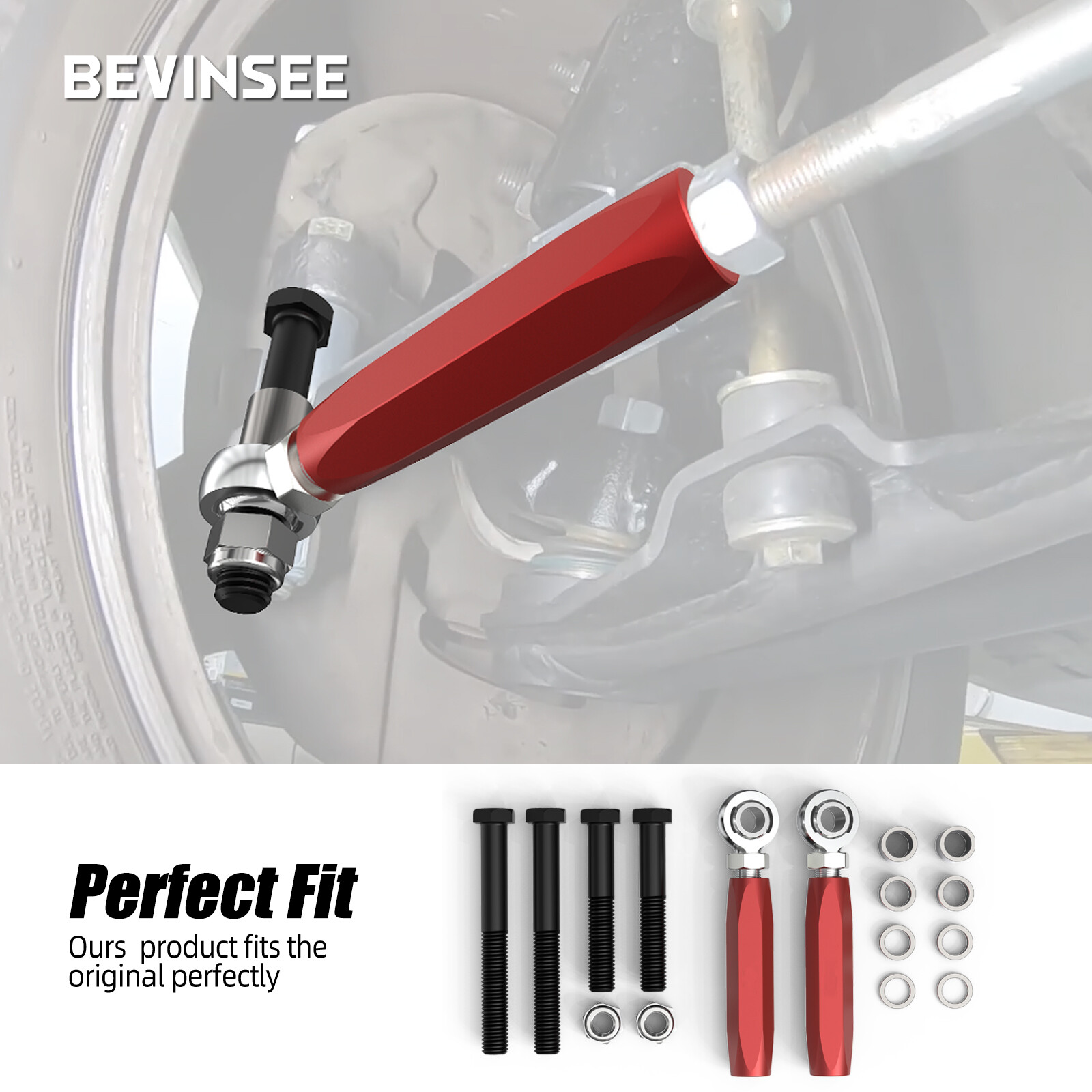 BEVINSEE Adjustable Maximum Bump Steer Kit For Power Rack For Mustang 1979-1993