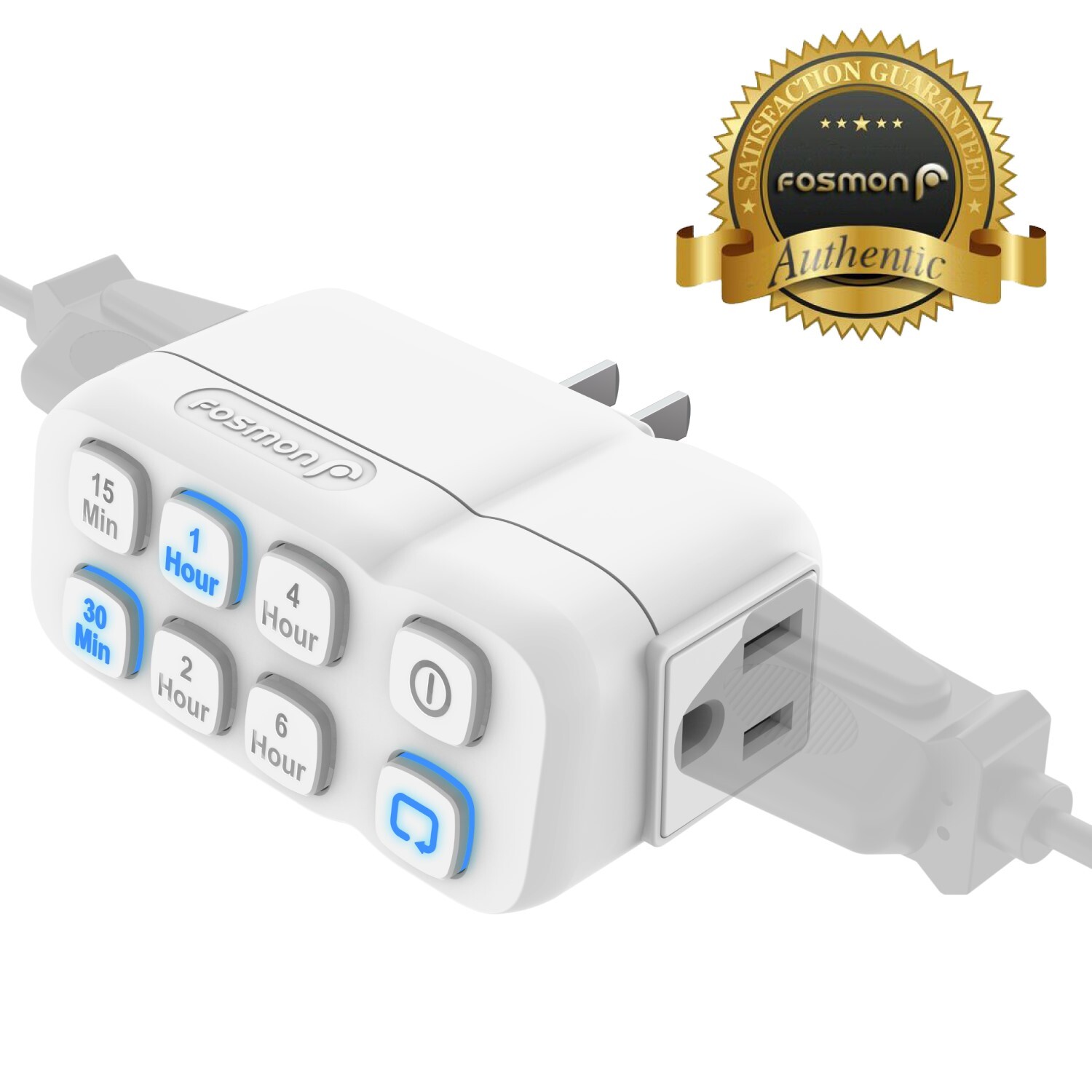 Fosmon [ETL Listed] Countdown Timer Outlet 3-Prong Grounded With Repeat Function