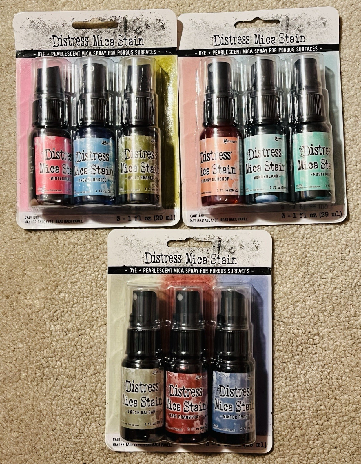 Tim Holtz Ranger Distress Mica Stain Holiday  Set 2021 - 2, 2022 - 3, 2023 - 6