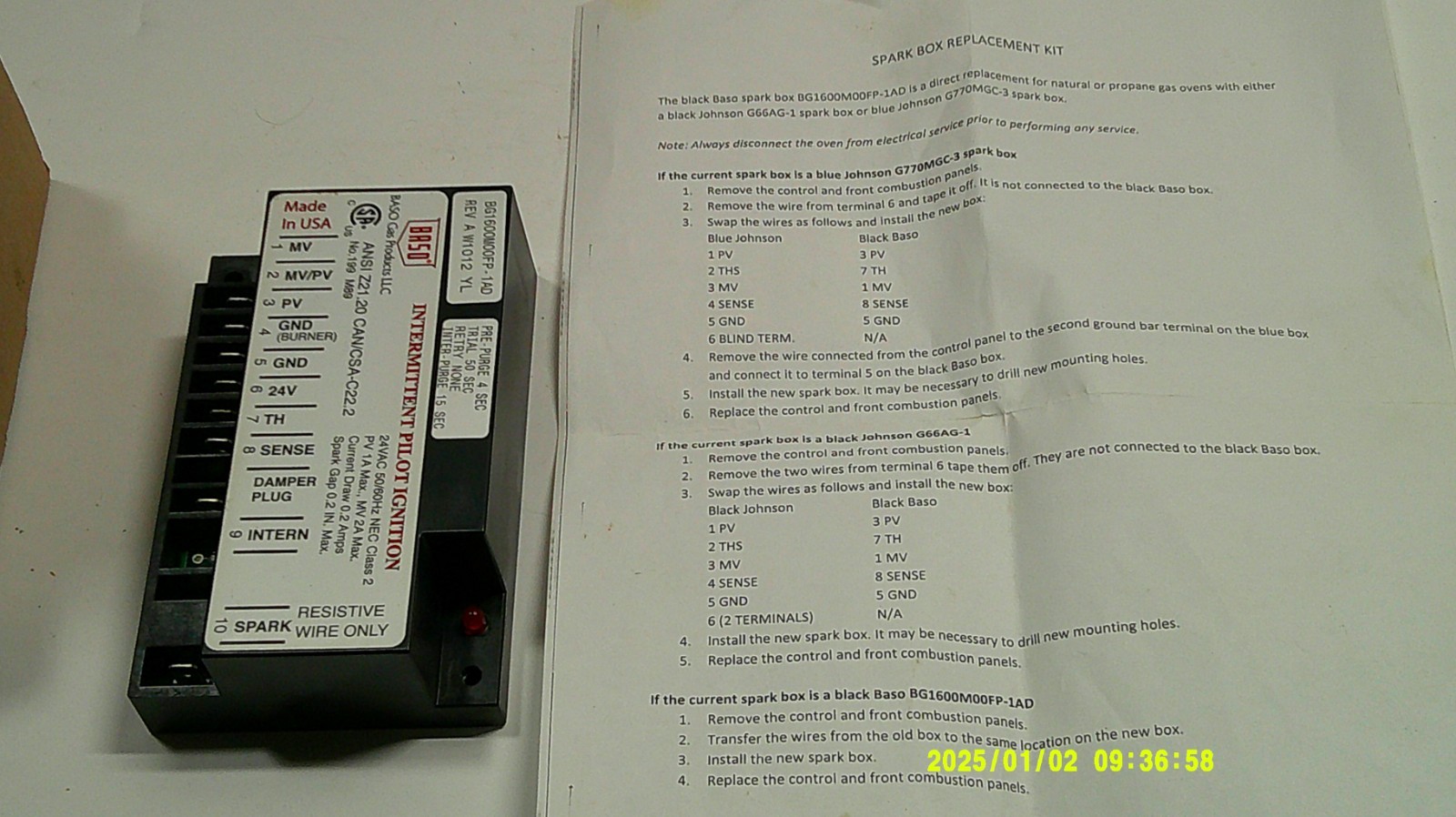 Blodgett Ignition Module Part# 44-1266 Allpoints
