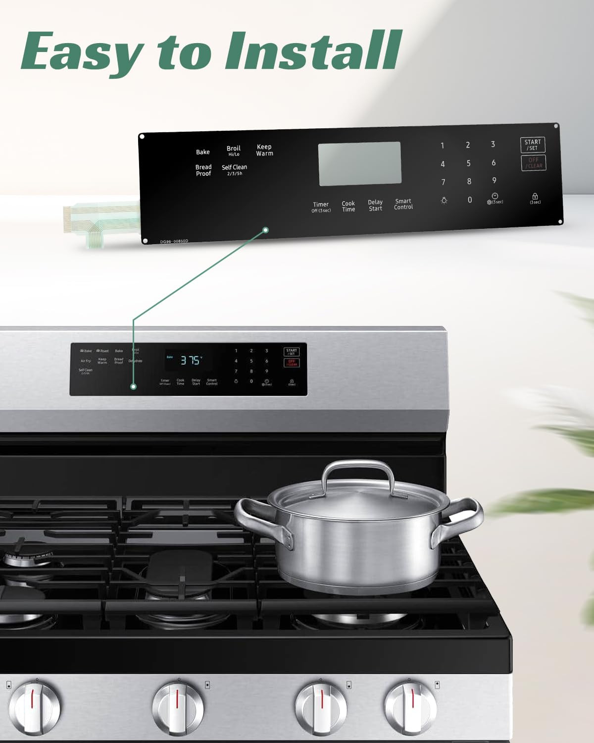 Membrane Touchpad Control Panel for Samsung Gas Ranges NX60A6311 Series