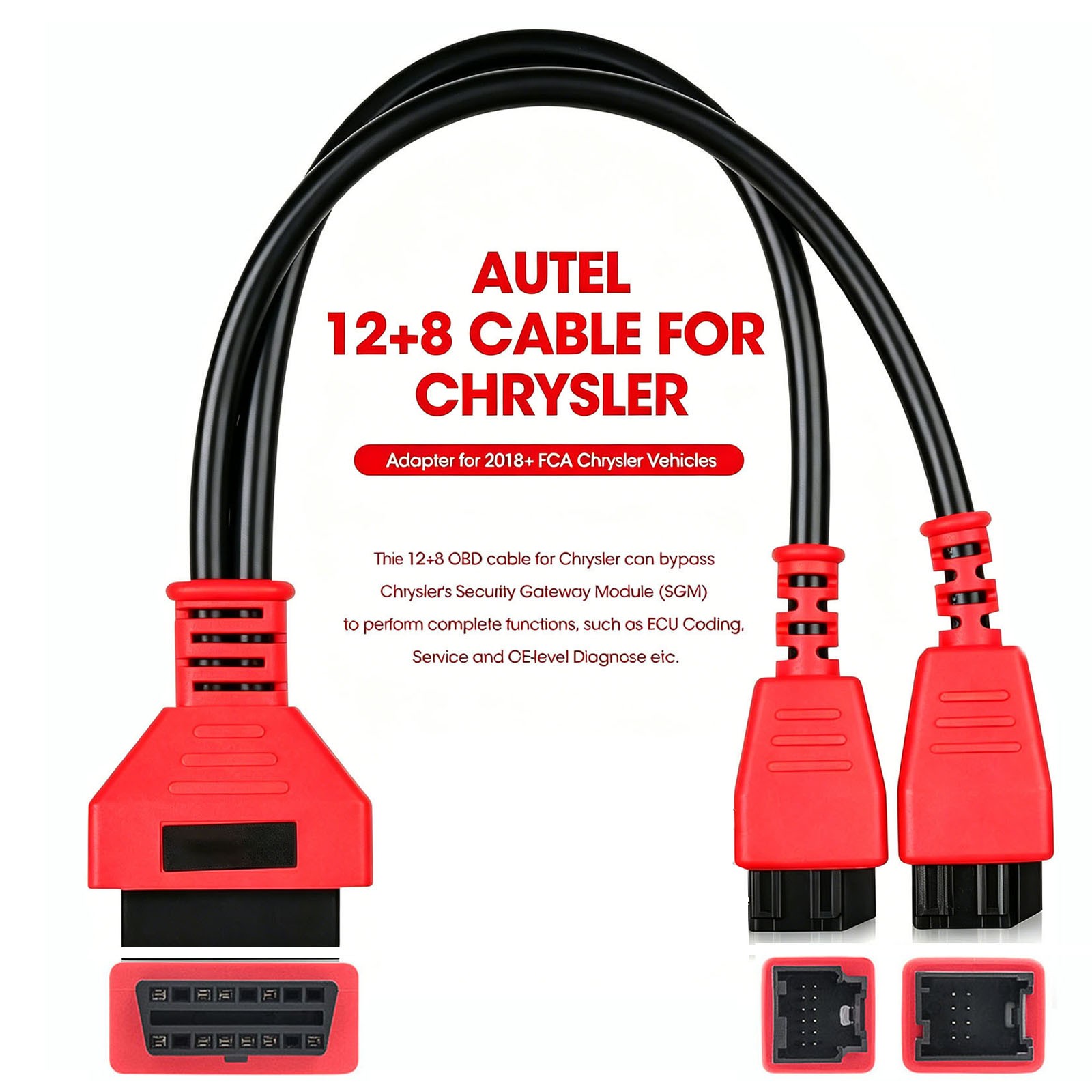 For Chrysler 12+8 OBD2 Scanner Adapter Cable Work W/ NT8 Series Product