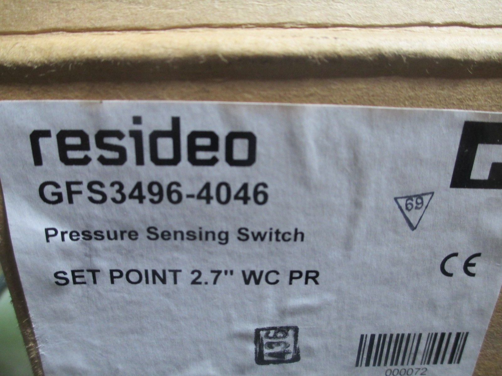 Honeywell GFS3496-4048 Pressure Switch NEW!    Tjernlund 950-2080