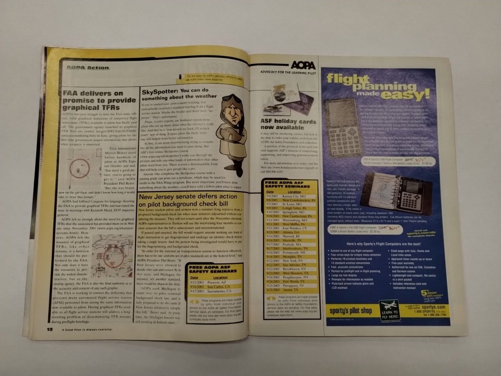 AOPA Flight Training Magazine September 2003-Original