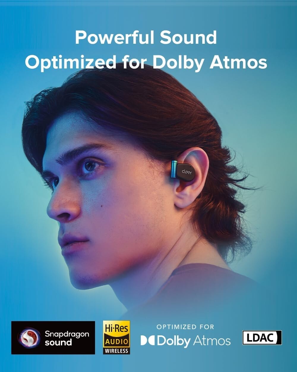 Cleer ARC 3 Gaming Earbuds - True Wireless Open Ear Headphones,Ultra-Low Latency