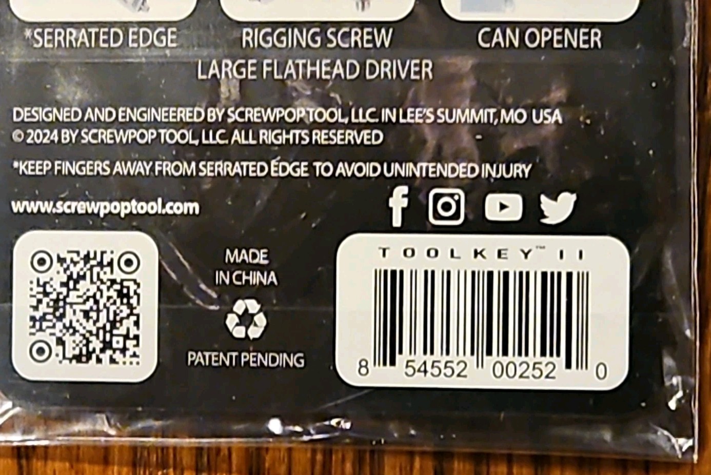 Screwpop Toolkey II Original Keyshape 17+ Multi-tool