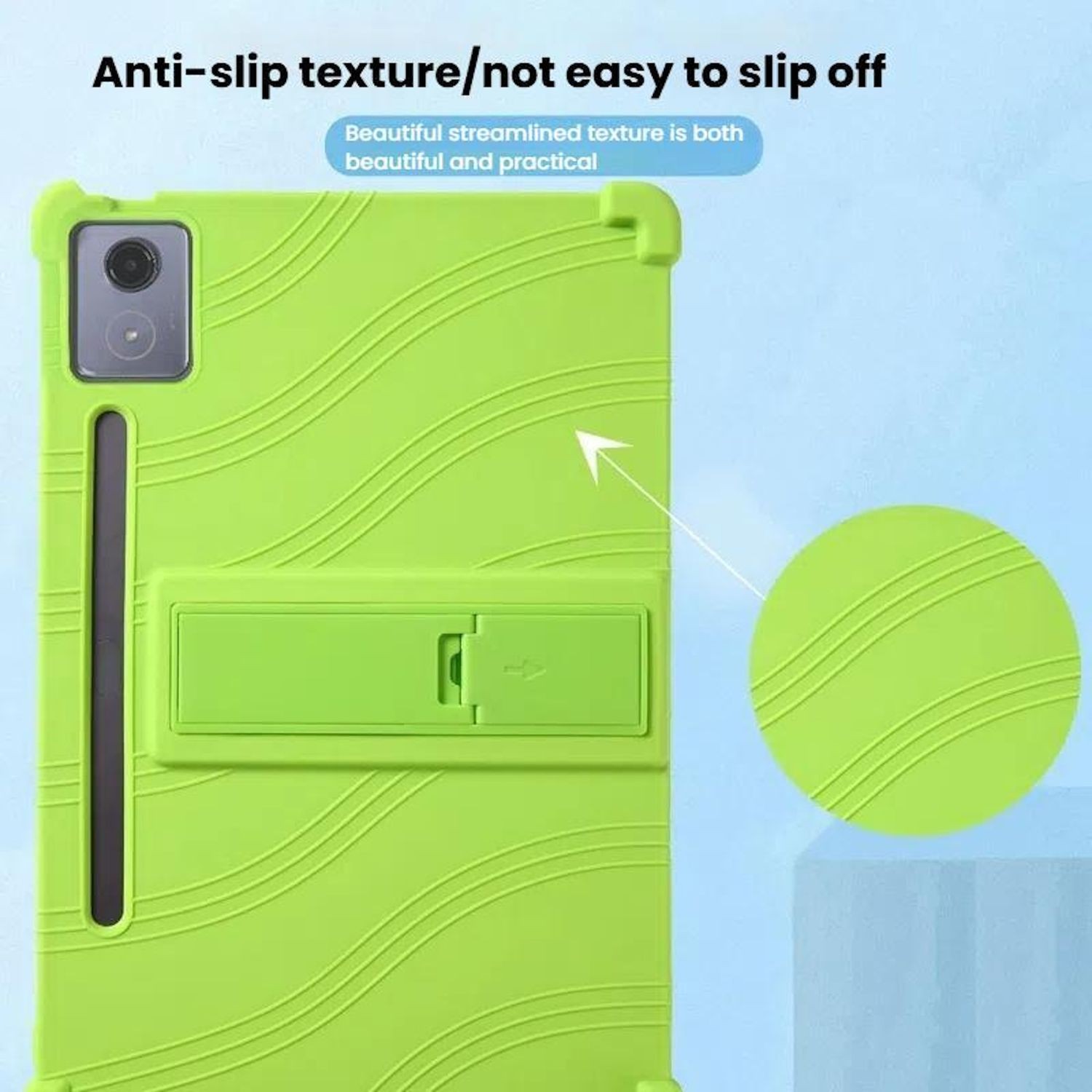 Silicone Case Cover For Lenovo Idea Tab Pro with Adjustable Holder Shockproof Black