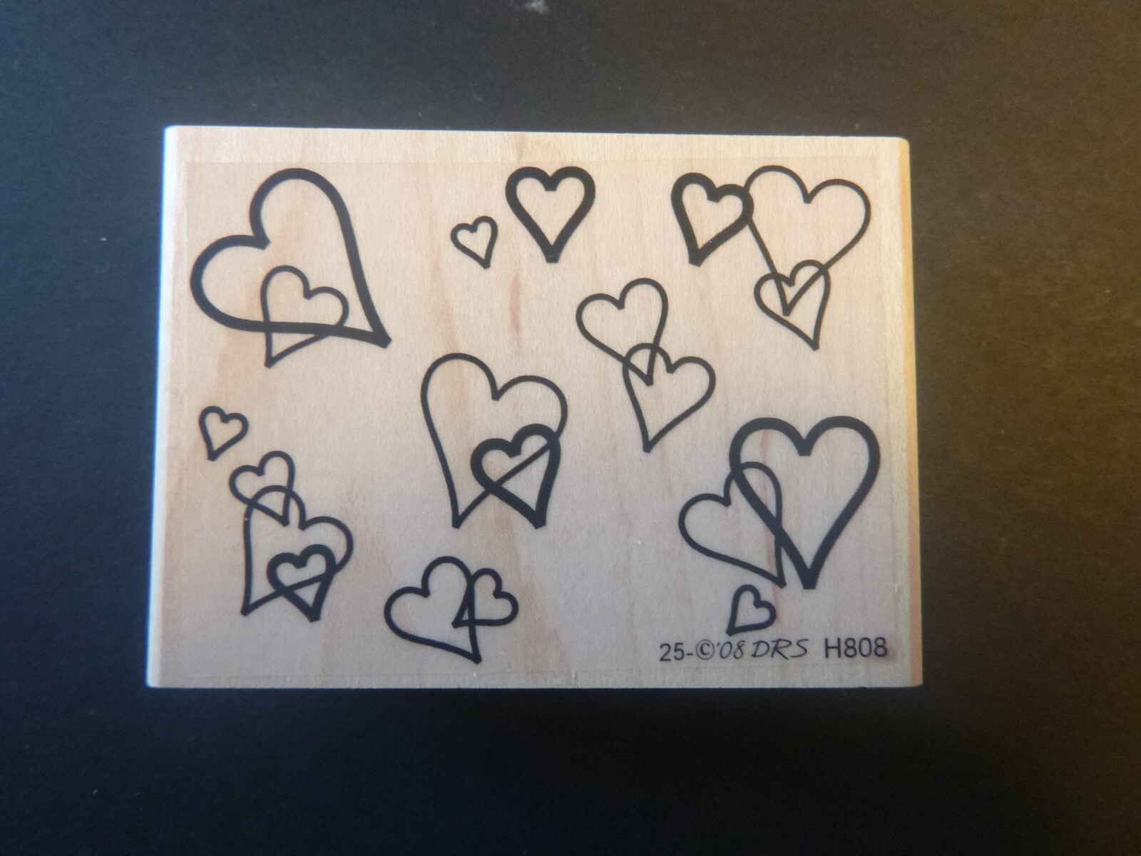 Hearts Background - Wood Mounted Rubber Stamp