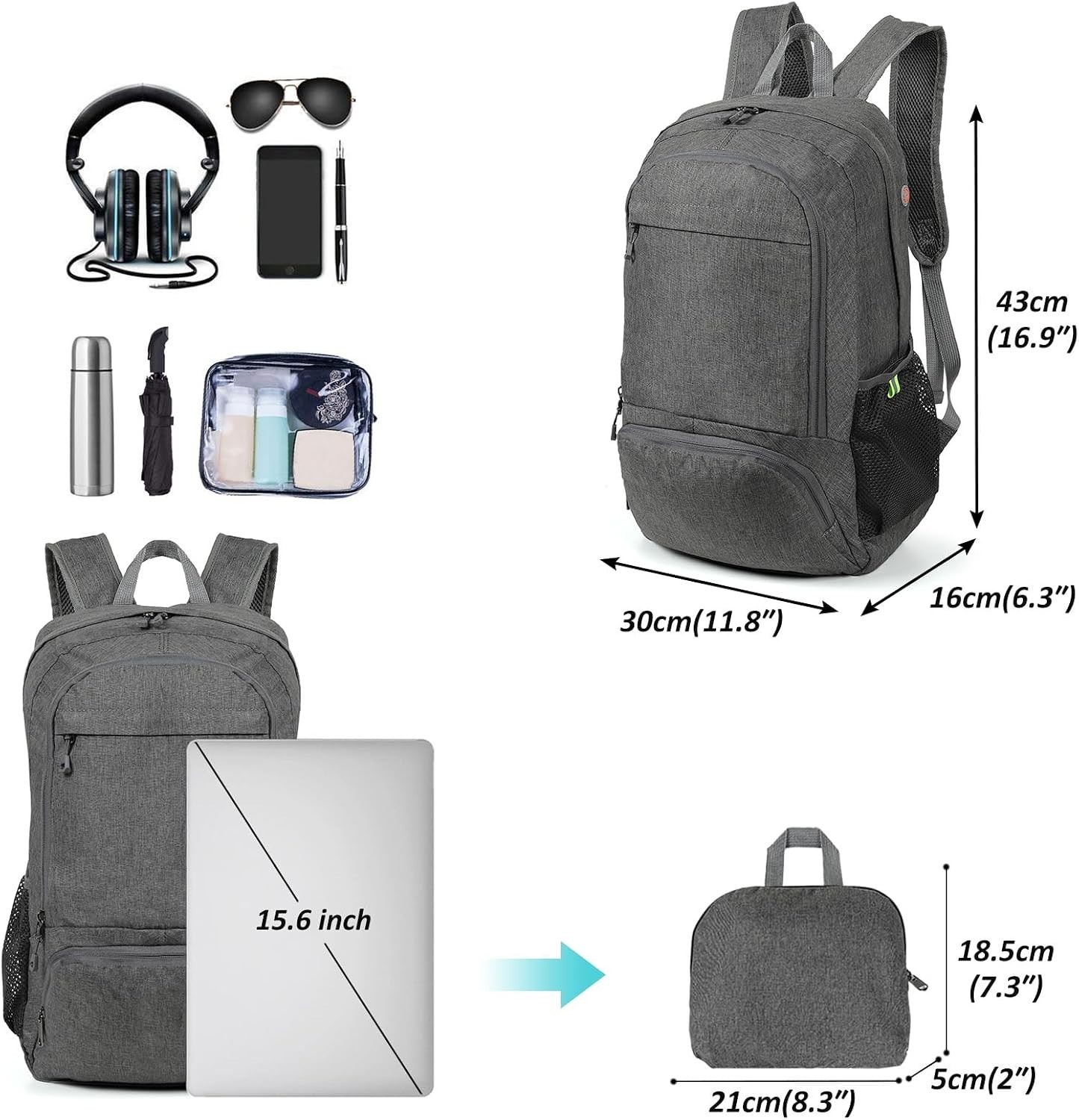 Ultra Lightweight Packable Backpack 25L - Foldable Hiking Daypack for Travel,...