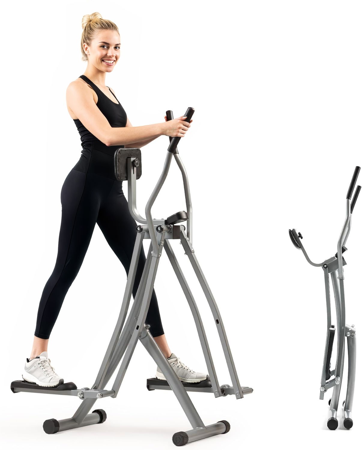 Smart Foldable 30" Stride Elliptical Air Walk Glider Cross Full Body Trainer