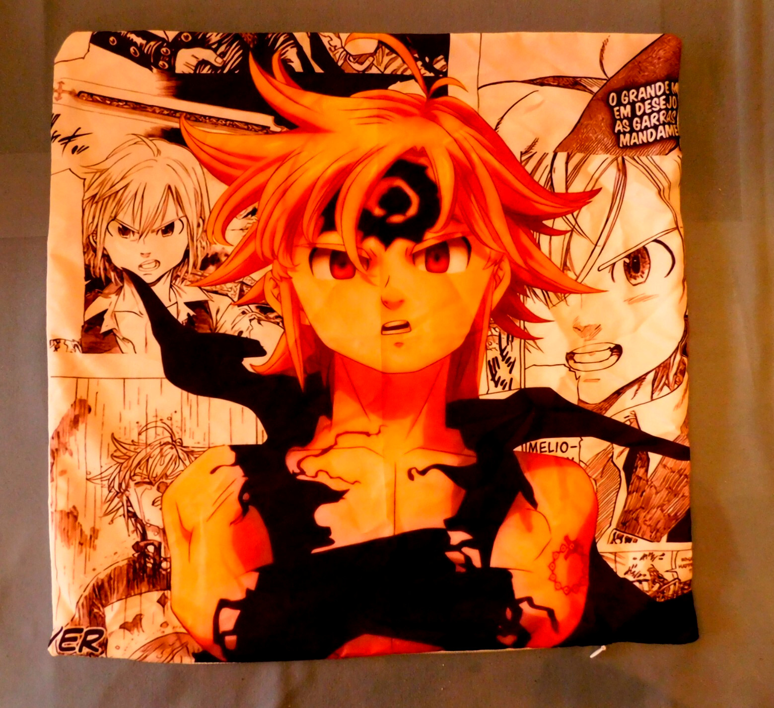 NWOT Pillowcase 17X17" Square Japanese Manga Art Teen Kids Bedroom Fun GIFT