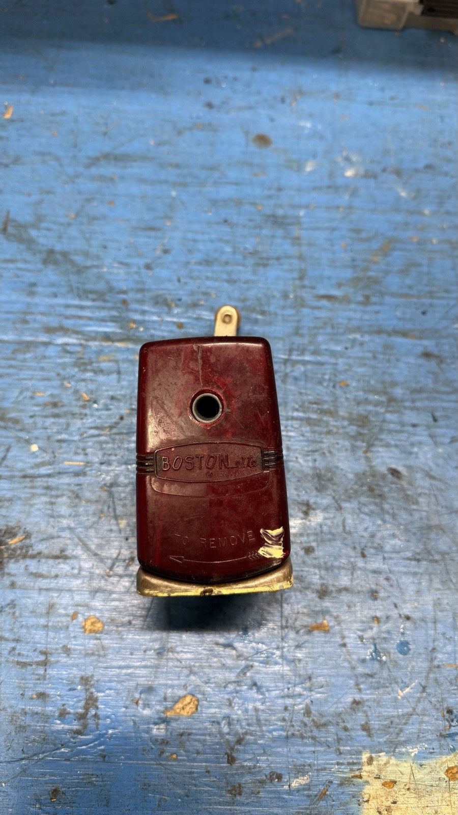 Bostonette Vintage Pencil Sharpener Red Translucent Hopper Working