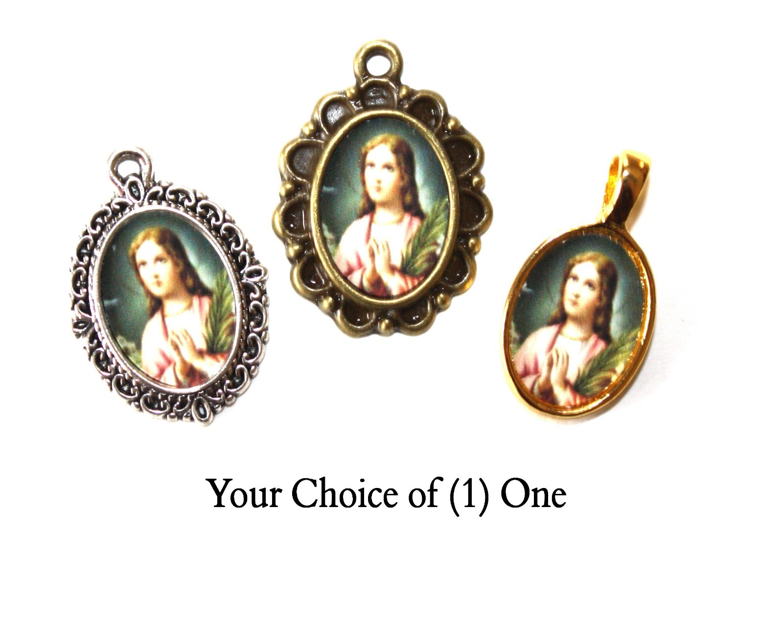St. Maria Goretti Mini-Medal/Add to Rosary/Antique Silver/Bronze/Antique Gold
