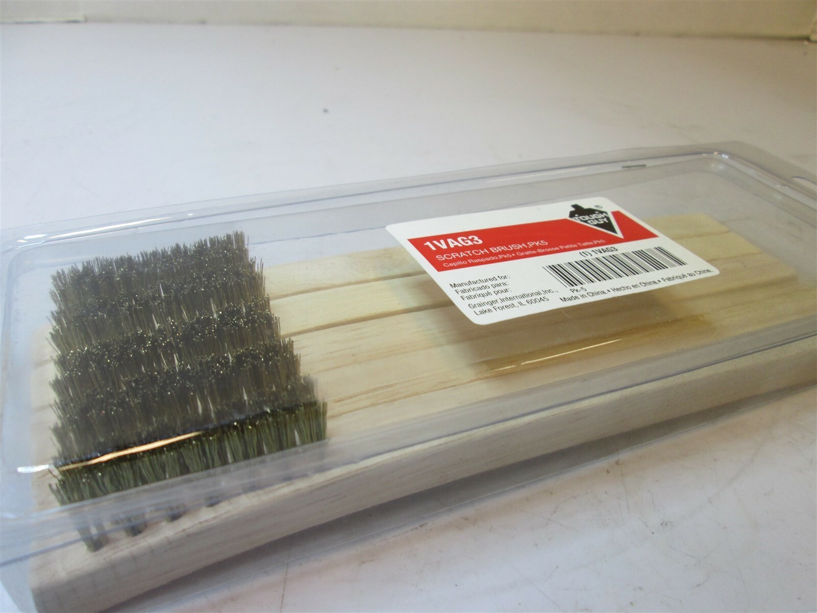 (5) Pack Curved Wood Brass Scratch Brush 3 x 7 Rows 1/2" Trim New