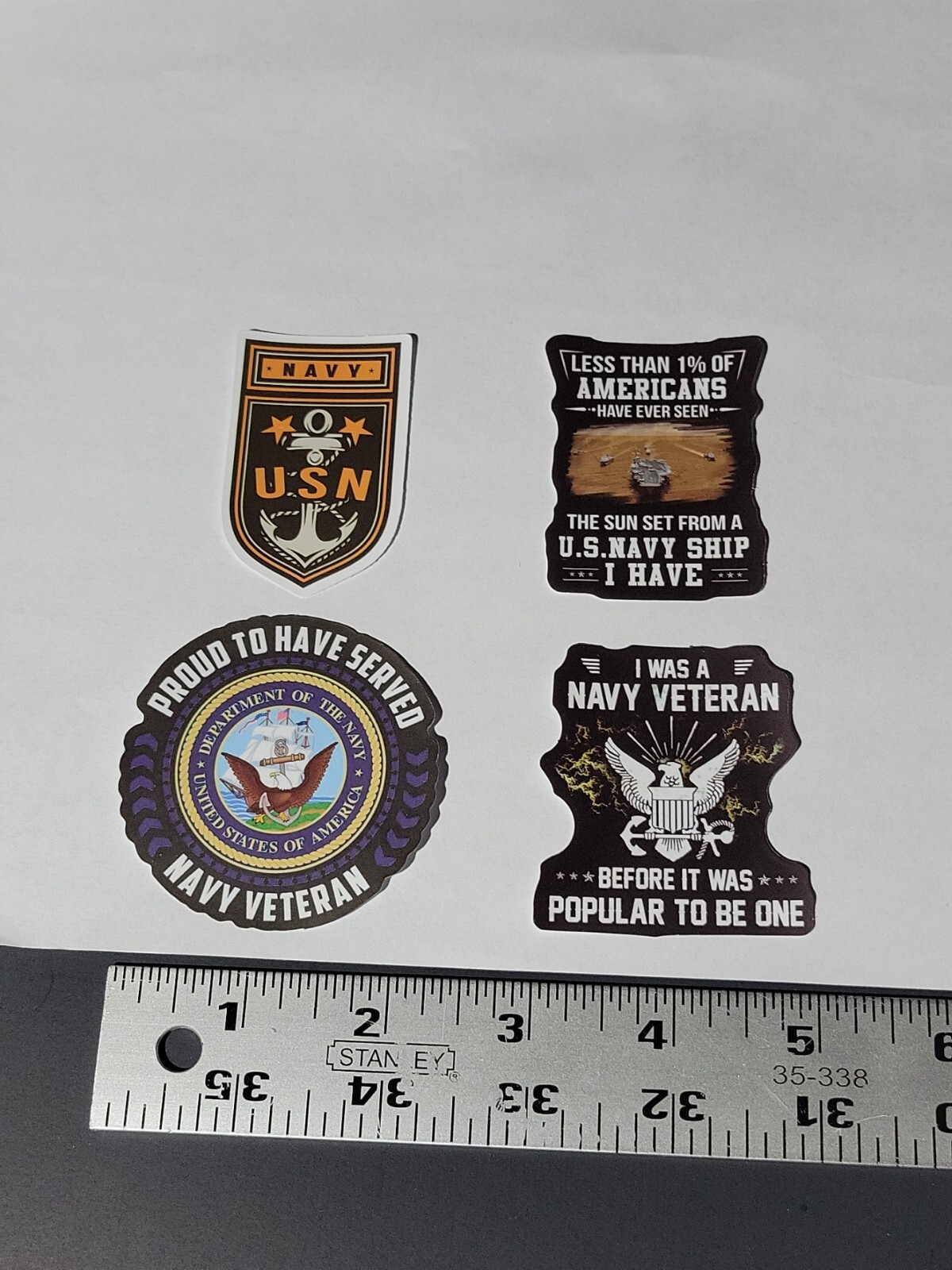 💎 Lot of 4 UNITED STATES NAVY VETERAN Stickers 💎 L82