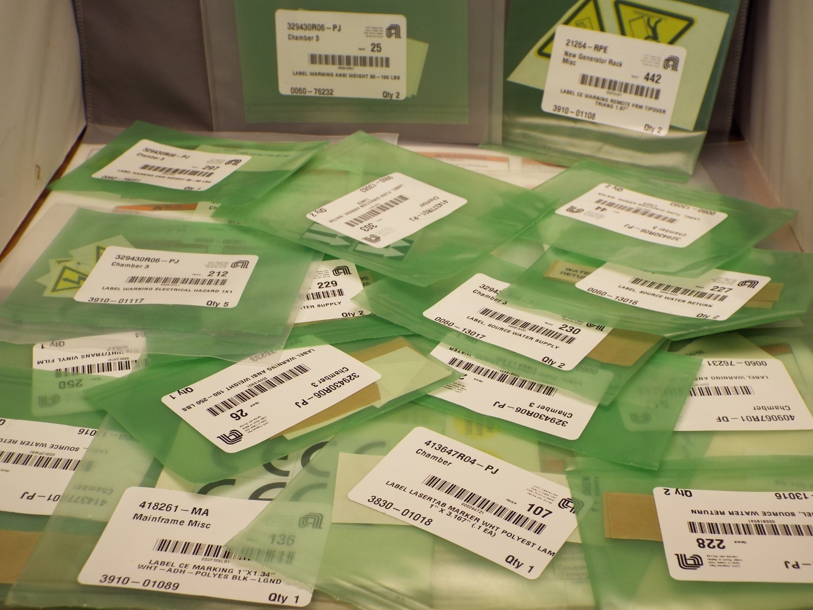 Lot of 25 Applied Materials 0060-76232 Industrial Labels