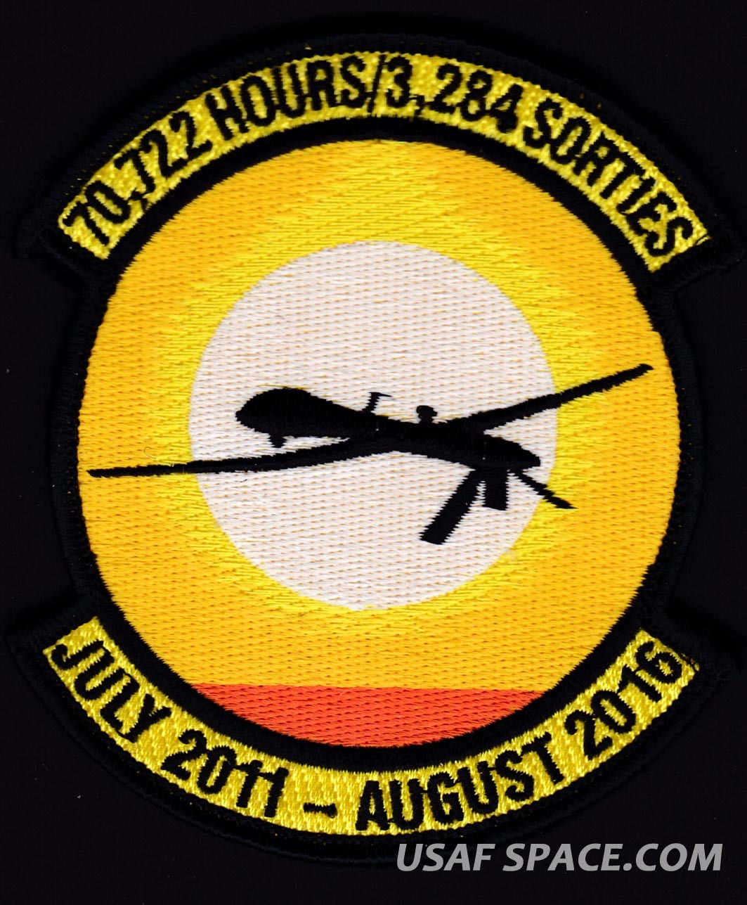 USAF 22nd ATTACK SQUADRON - 70,722 HOURS/3,284 SORTIES - MQ-1 Predator UAV PATCH